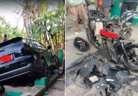 Honda CRV vs R2 di Sungai Rangas HST, Satu Orang Tewas, Motor Korban Tercerai-berai