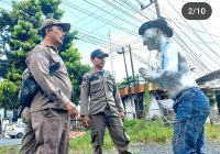 Manusia Silver Diamankan Sat Pol PP Banjarbaru