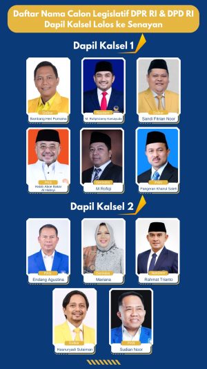 Daftar Nama Caleg DPR RI dan DPD RI Dapil Kalsel Lolos ke Senayan