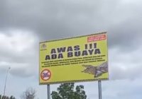Plang Awas Buaya Dipasang di Desa Batakan