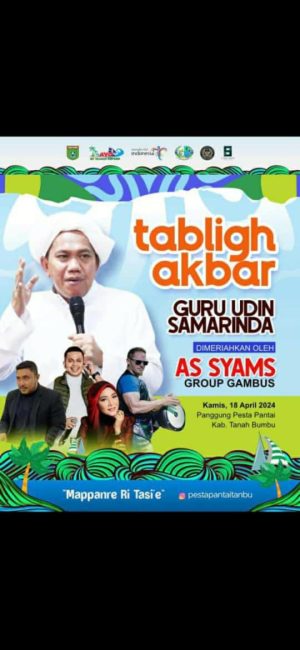 Pesta Pantai Mappare Ri Tasi'e Malam Ini Hadirkan Guru Udin Samarinda, Isi Tablig Akbar