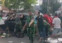 Alami Laka Lantas, Sebuah Mobil Naik ke Median Jalan di Depan Kodim 1006/Banjar