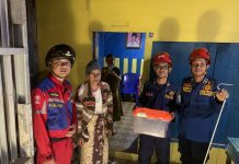 Damkar Banjar Sektor Gambut Evakuasi Ular Piton di Kios Ani