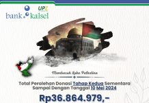 Update Donasi untuk Palestina di UPZ Bank Kalsel Capai Rp 36 Juta