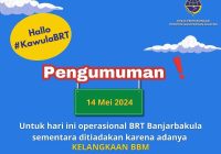BBM Langka, Bus BRT Banjarbakula Tak Beroperasi