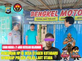 KAS Diringkus 7 Jam Setelah Curi HP Korbannya di Desa Stagen Kotabaru