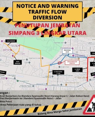Jembatan Simpang 3 Lingkar Utara Banjarbaru Ditutup 1 Juni-20 Desember, Cek Pengalihan Arus