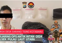 Miliki 3 Paket Sabu, Warga Desa Sarang Tiung Kotabaru Digelandang ke Polsek Pulau Laut Utara