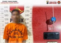 MR Diringkus Unit Reskrim Polsek Satui Bersama Sejumlah Barang Bukti Narkoba