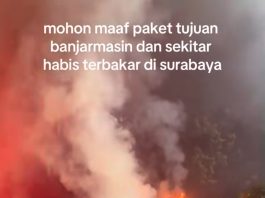 Viral Paket Barang Tujuan Banjarmasin Terbakar di Surabaya