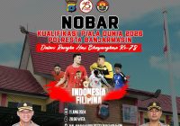 Nonbar Laga Timnas Indonesia vs Filipina di Halaman Mapolresta Banjarmasin Malam ini