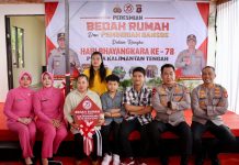 HUT Bhayangkara ke-78, Polda Kalteng Gelar Bedah Rumah