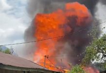 Satu Rumah Kayu Hangus di Dekat RS Danau Salak Kabupaten Banjar