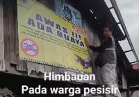 Imbauan 'Awas Ada Buaya' Dipasang di Bantaran Sungai di Banjarmasin dan Batola
