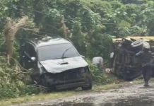 Diduga Tabrakan Mobil vs Truk di Desa Nusa Indah