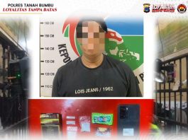 NR Meringkuk di Tahanan Polres Tanah Bumbu karena Miliki 3 Paket Sabu