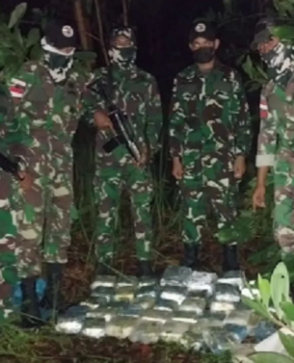Satgas TNI Gagalkan Penyelundupan 35,9 Kg Sabu dan Ribuan Ekstasi dari Malaysia ke Kalbar