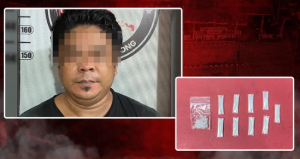 Tersangka IM dan barang bukti sabu yang diamankan Satres Narkoba Polres Tabalong. (wartabanjar.com - Ist. Humas Polres Tabalong)