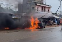Minibus Hangus Terbakar di Depan SPBU Maburai Kabupaten Tabalong