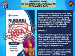 Waspada Hoaks Pengobatan Ida Dayak di Palangka Raya
