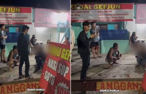 Pemabuk bikin ulah di komplek Kuliner Yos Sudarso, Palangka Raya, Kalimantan Tengah, diamankan warga. (wartabanjar.com - Ist. via @infokalteng.reborn)