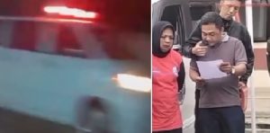 Video yang diunggah disertai makian oleh seorang warga terhadap ambulance yang melintas (kiri). Pria pengunggah video minta maaf (kanan). (wartabanjar.com - Ist. @memomedsos)