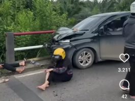 Diduga Tabrakan Beruntun di Desa Panggung Kabupaten Tanah Laut