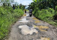 Warga Keluhkan Akses Jalan Alternatif ke Pasar Terapung Lok Baintan Rusak Parah