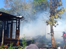 Beredar Foto Penampakan Bangunan Hangus Terbakar Usai Api Padam di Desa Pingaran Ulu Astambul