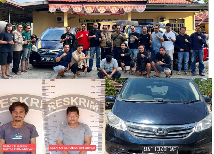 Penangkapan pelaku pencurian mobil di Jalan Mantuil, Basirih. (wartabanjar.com - Ist. Humas)