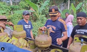Puuhan tabung gas LPJ 3 kg diamankan Satpol PP dan Damkar Kabpuaten Tanah Laut, Rabu 31 Juli 2024. (wartabanjar.com - Ist. Satpol PP Tala)