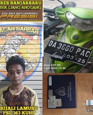 Pria Asal Pekauman Banjarmasin Ditangkap di Sidomulyo Banjarbaru Saat Bongkar Rumah Warga