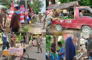 Tim Opsdal Satpol PP Kota Banjarbaru menegur PKL yang berdagang di tempat yang dilarang. (wartabanjar.com - Ist. Satpol PP Bjb)