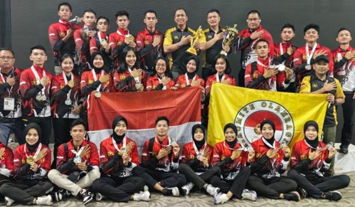 Tim taekwondo Polri meraih gelar juara di ajang internasional di Malaysia. (wartabanjar.com - Ist. Tribrata)