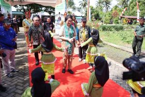 Penyambutan Tim Penilai Visitasi ADWI Kementerian Parekraf di Desa Wisata Agro Tekhnopark Batulicin Irigasi, Tanbu. (wartabanjar.com - Ist. MC Tanbu)