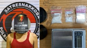 Tersangka Deden dan barang bukti yang diamankan Polsek Banjarmasin Barat. (wartabanjar.com - Ist. Reskrim Bjm Barat)