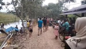 Lokasi bocah Rizali Ahmad, 8 tahun, diduga tenggelam di Desa Palapi, Kecamatan Muara Uya, Kabupaten Tabalong. (wartabanjar.com - Ist. @habarkalimantan)