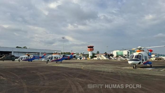 Empat helikopter disiagakan di IKN amankan kegiatan HUT ke-79 Kemerdekaan RI. (wartabanjar.com - Ist. Tribrata)