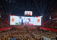 Presiden Jokowi Hadiri Penutupan Rapimnas Partai Gerindra