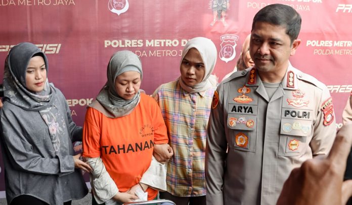 Tersangka Meita Irianty, tersangka penganiayaan anak di daycare Wensen School Depok. (wartabanjar.com - Ist. Tribrata)