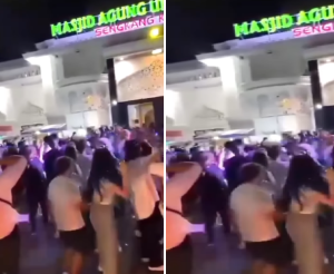 Puluhan remaja joget di dekat masjid di Wajo, Sulsel. (wartabananjar.com Ist. @memomedsos)