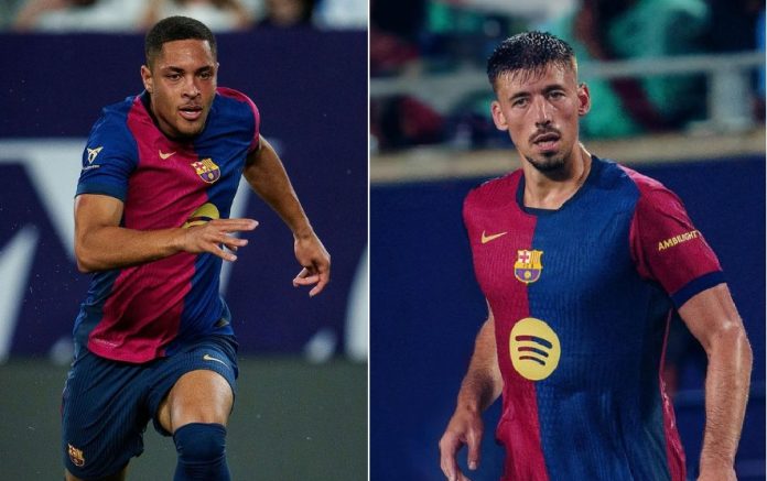 Pemain Bercelona, Vitor Roque dan Clement Lenglet. (wartabanjar.com - Ist. IG @fcbarcelona)