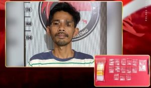 Tersangka dan barang bukti sabu yang diamankan Polres Tabalong. (wartabanjar.com - Ist. Humas)