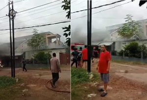 Kebakaran di Komplek Pesona Puri Jalan Trikora, Kota Banjarbaru, Kamis pagi. (wartabanjar.com - Ist. Rekanan)