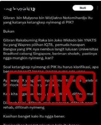 Cek Fakta Gibran Rakabuming Tertangkap Gunakan Narkoba di PIK