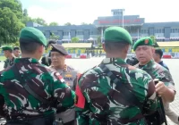 Kapolda Kaltara Hadiri Upacara Penyambutan Satgas Pamtas