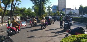 Penutupan jalan Lambung Mangkurat Banjarmasin