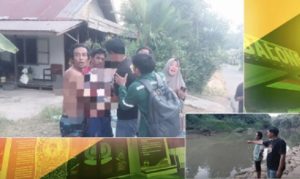Proses evakuasi dan lokasi korban tenggelam di Desa Usih, Tabalong. (wartabanjar.com - Ist. Humas Polres Tabalong)
