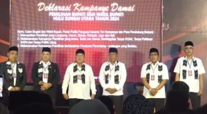 Tiga paslon Pilbup Hulu Sungai Utara 2024. (wartabanjar.com - Ist. YouTube KPU HSU)