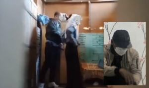 Video syur oknum guru dan siswi di Gorontalo. (Inset) Tersangka saat di kantor polisi. (kolase wartabanjar.com)